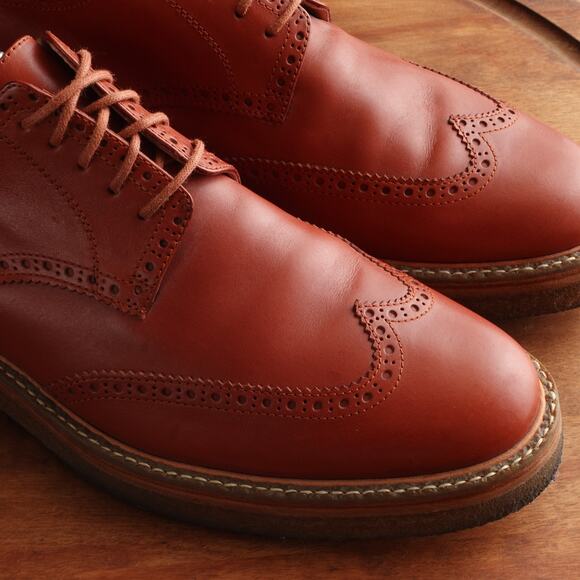 Dries Van Noten Oxfords Mens SZ EU 42.5 US 9.5 Brown Leather Wingtip Dress Shoes - Picture 5 of 16